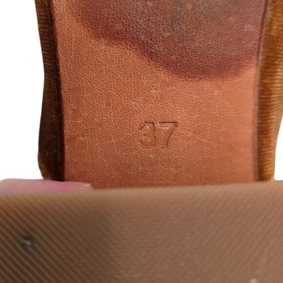 James Smith Velvet Le Point Pointed Toe Mules in Marigold Sz 37 (6) - Picture 8 of 8